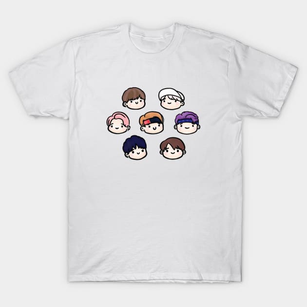 BTS Chibi T-Shirt by chongmingnomi